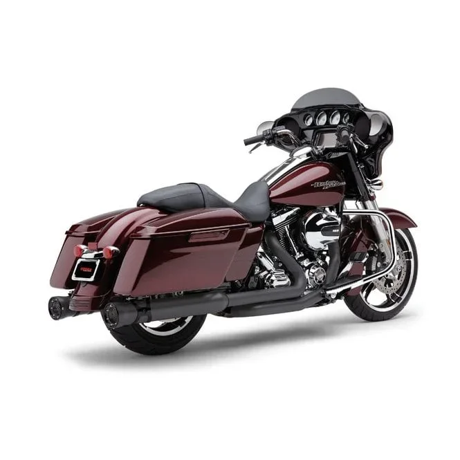Cobra 4″ Race Pro slip-on mufflers. Black 95-16 FLT/Touring