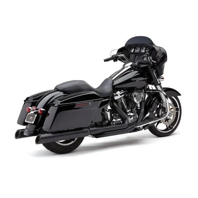 Cobra 909 Upper Cut 4″ slip-on mufflers. Black 95-16 FLT/Touring