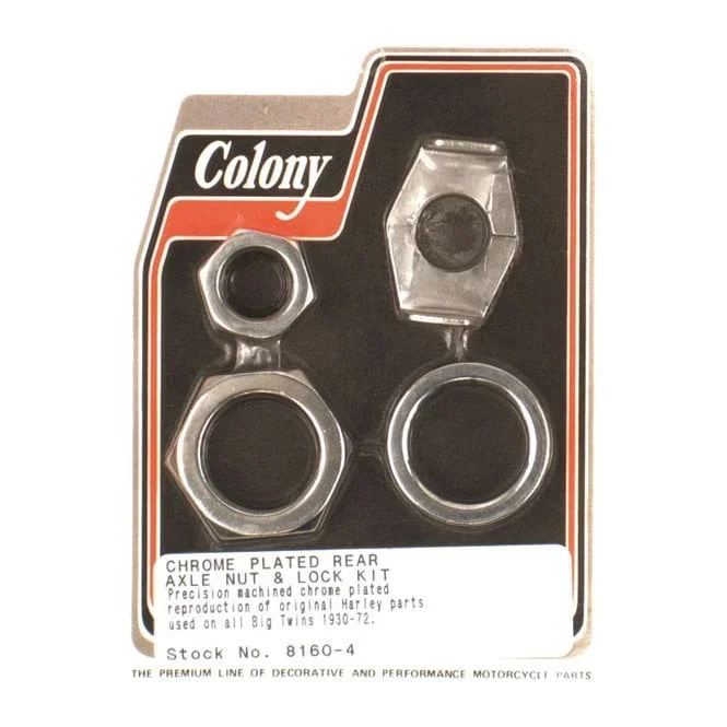 COLONY AXLE NUT AND LOCK KIT 30-72 H-D (EXCL. 45″ & ALL VL MODELS)