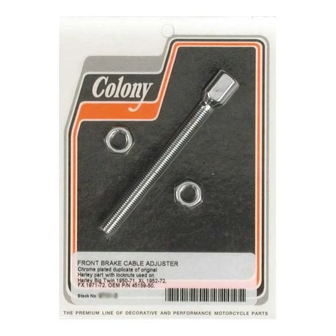 Colony front brake cable adjuster. Chrome 50-71 FL; 71-72 FX; 52-72 K, KH, XL