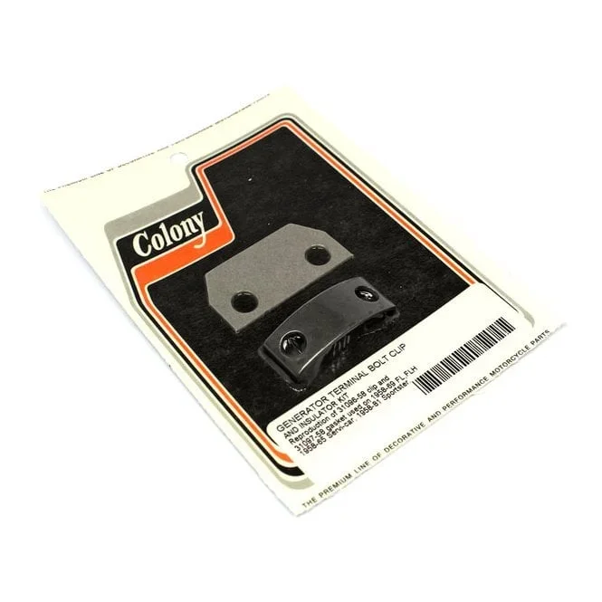 Colony generator terminal bolt clip & insulator kit 58-69 FL, FLH; 58-81 Sportster; 58-65 Servi-Car