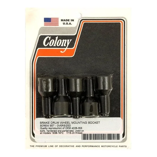 Colony mount bolt set for brake drum. Oversized threads 36-72 B.T. (excl. 71-72 FX front)