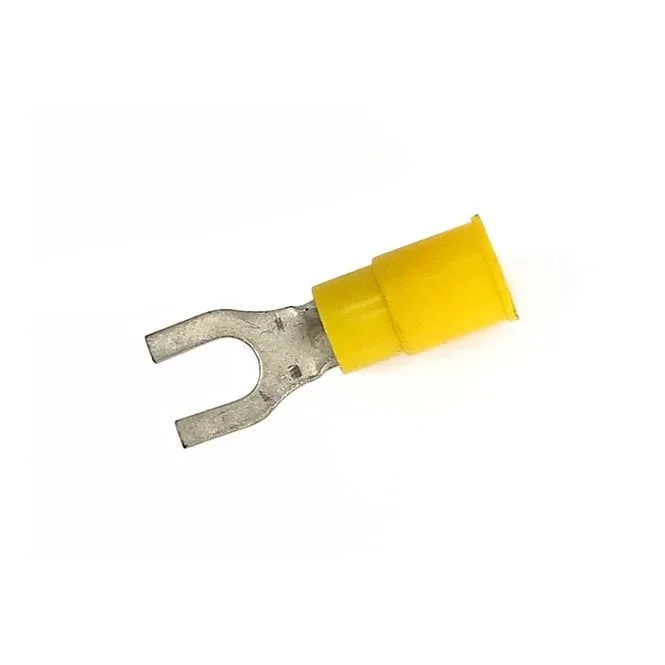 Connectors spade terminal PVC crimp. Yellow 4.8mm Universal