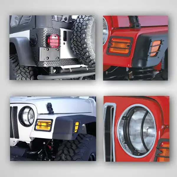 Euro Guard Kit, Black, Stainless Steel, 8 Piece 97-06 Wrangler TJ