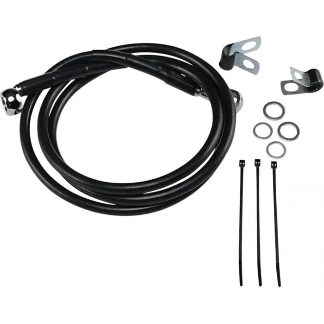 Extended Length Black Vinyl Brake Line Kit Dyna, Classic, Sportster