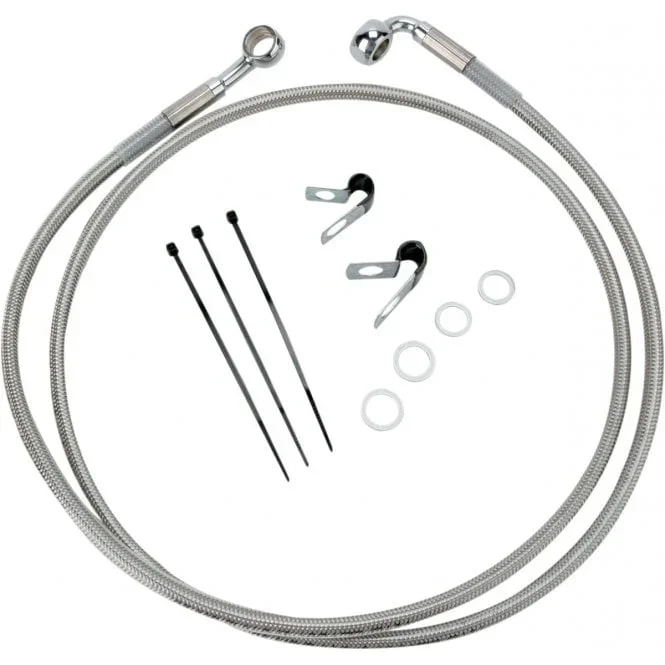 Extended Length Stainless Steel Brake Line Kit Dyna, Classic, Sportster