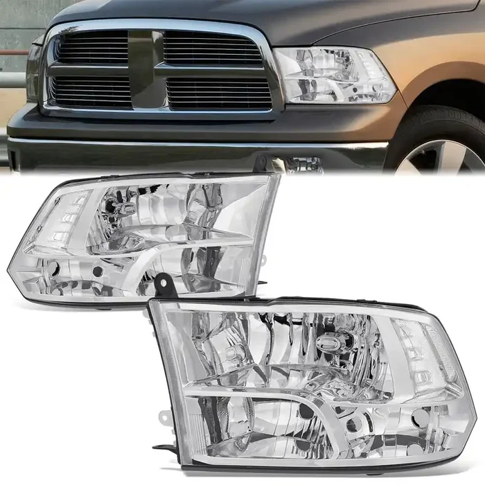 Factory Style Headlights 09-10 Dodge Ram 1500-3500, 11-12 Ram 1500-3500
