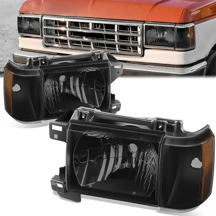 Factory Style Headlights (Left & Right) 87-91 Ford Bronco, F-150, F-250, F-350