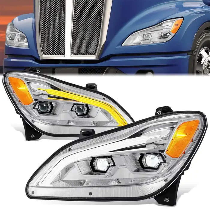 Full LED DRL Switchback Projector Headlights 22-24 Kenworth T680