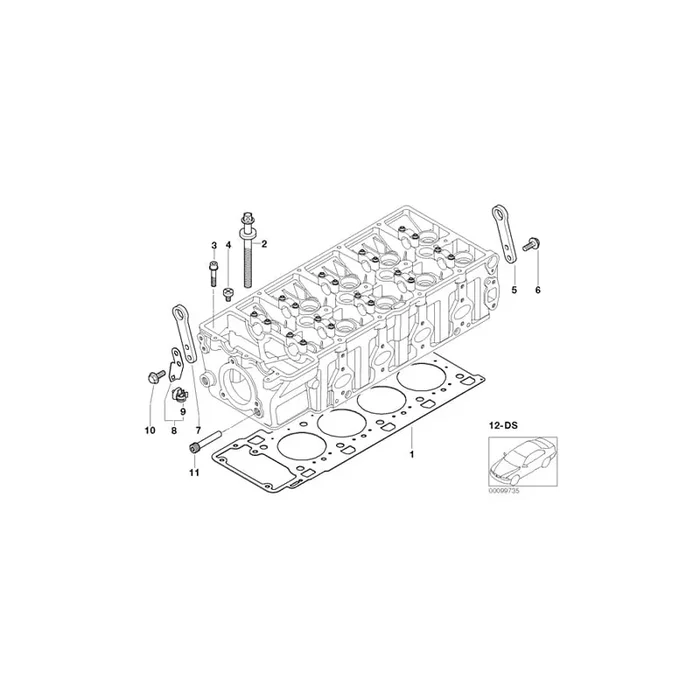 Genuine BMW 11007781493 E38 E65 Set Bolt Cylinder Head (Inc. 740d)