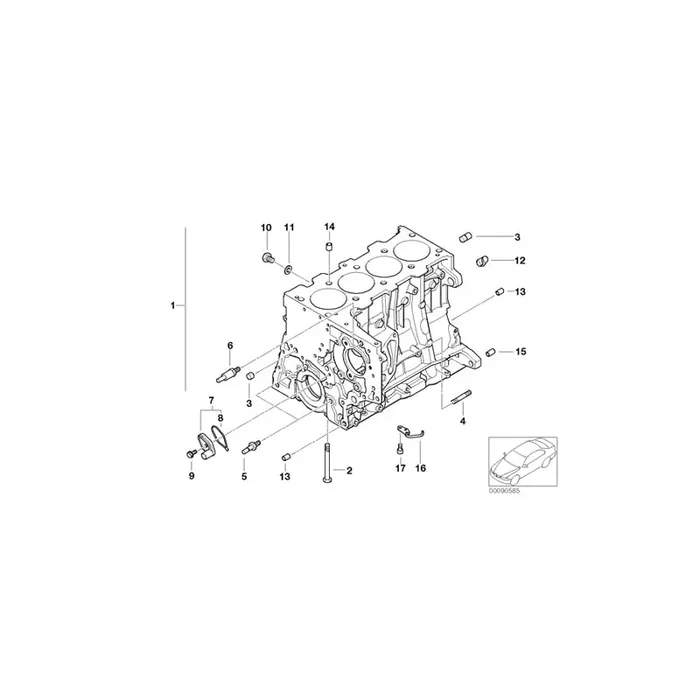 Genuine BMW 11110309620 E83 E61 Engine Block With Piston (Inc. 520d & X3 2.0d)