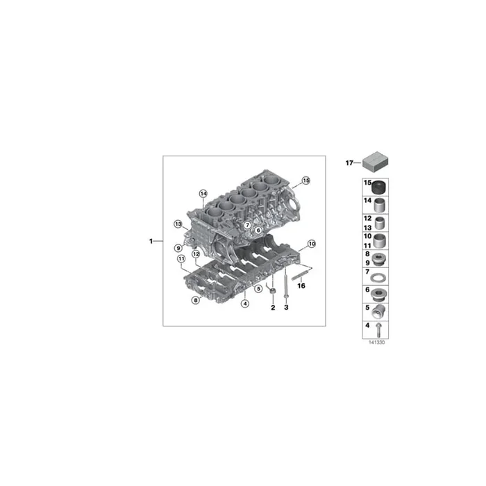 Genuine BMW 11110422904 E64 E88 E92 Engine Block With Piston N52B30BF (Inc. 130i, Z4 30i & Z4 3.0si)
