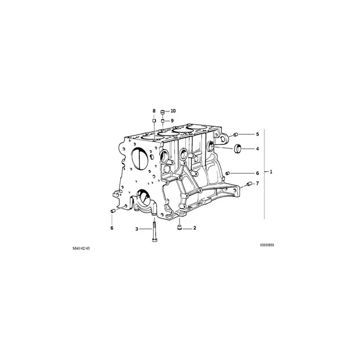 Genuine BMW 11111739587 E36 E34 Engine Block With Piston (Inc. 318i & 518i)