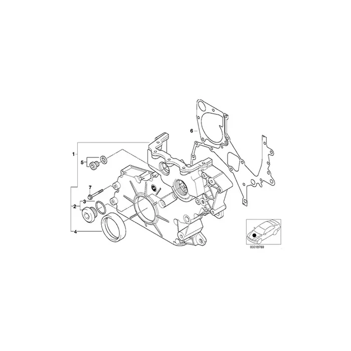 Genuine BMW 11147786874 E65 E46 E53 Timing Case Cover, Bottom (Inc. 320td, X5 3.0d & 525d)