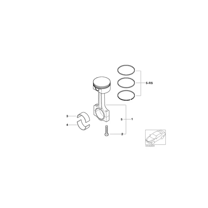 Genuine BMW 11257508554 R50 Set Pistons With Connecting Rod (+0,25) (Inc. One, One 1.6i & Cooper)