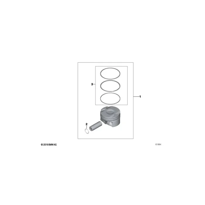 Genuine BMW 11257610295 E92 E60 E90 Piston (Inc. 135i, M & X6 35iX)