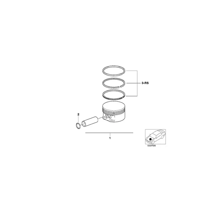 Genuine BMW 11257843750 E39 E52 Mahle Piston 94,190mm(+0,20) (Inc. M5 & Z8)