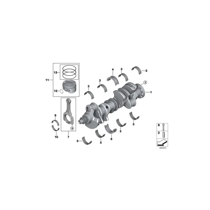 Genuine BMW 11258747752 F91 F93 F92 Piston (Inc. M5 & M8)