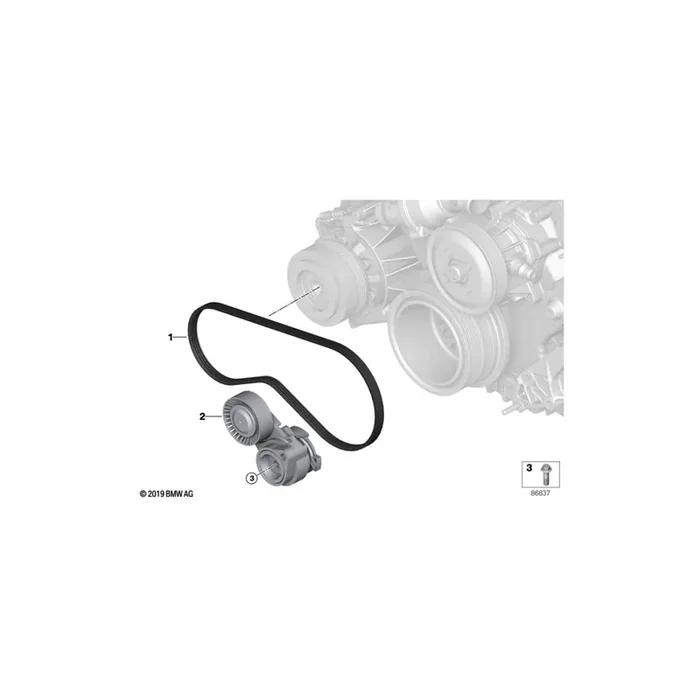Genuine BMW 11287545346 E67 Ribbed V-Belt PK5X1165 (Inc. 745LiS)