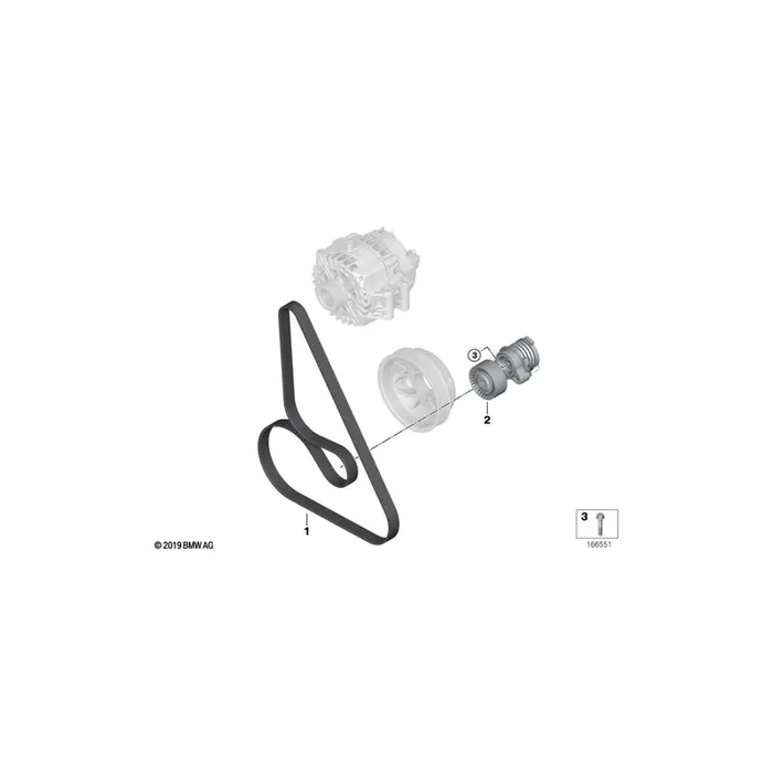 Genuine BMW 11287631827 F04 Ribbed V-Belt PK7X1367 (Inc. Hybrid 7 & Hybrid 7L)