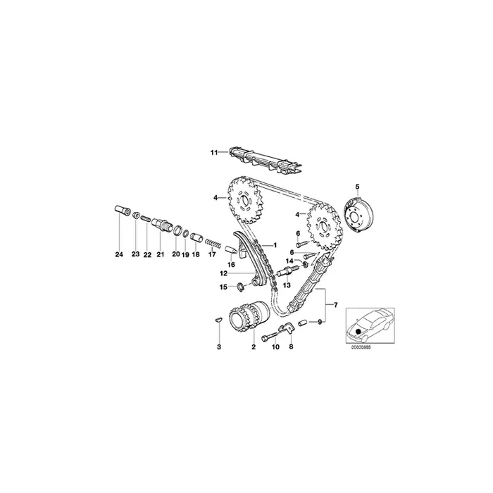 Genuine BMW 11311745996 E38 E31 Spacer Sleeve (Inc. 750iLP & 750i)