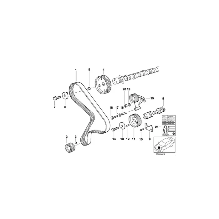 Genuine BMW 11312241087 E30 E34 E28 Adjusting Pulley (Inc. 524td, 324d & 524d)
