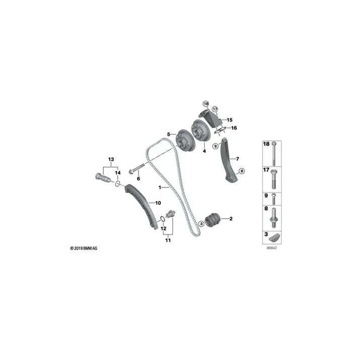 Genuine BMW 11317525387 RR1 Chain Tensioner (Inc. Phantom EWB& 760Li)