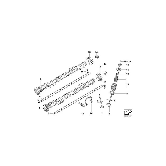 Genuine BMW 11317833223 E85 E86 E36 Inlet Camshaft (Inc. Z3 M, Z4 M3.2 & M3)