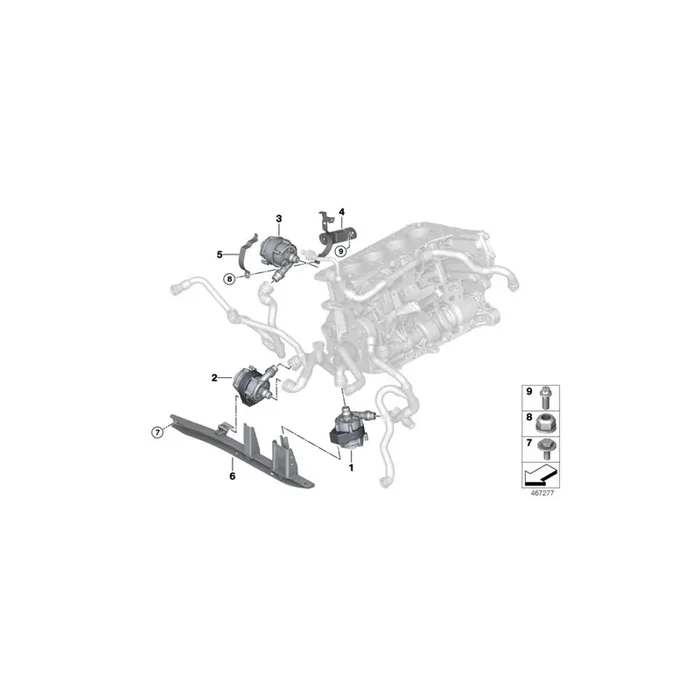 Genuine BMW 11518638240 F30 Auxiliary Water Pump (Inc. 330e)