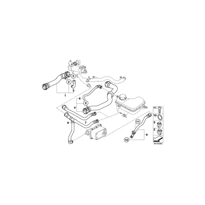 Genuine BMW 11533401583 E83 E83 Coolant Hose (Inc. X3 3.0d)