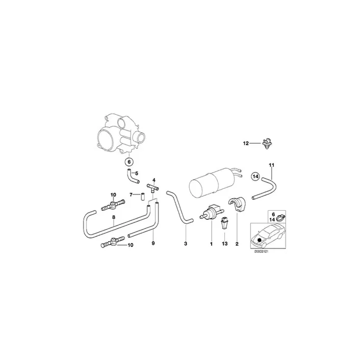 Genuine BMW 11641433679 E39 Hose Elbow (Inc. 535i, 540i & 540iP)