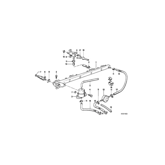 Genuine BMW 11641740189 E24 E23 E28 Disturbed Air Valve Set D=3,0mm (Inc. 728i, M535i & 732i)