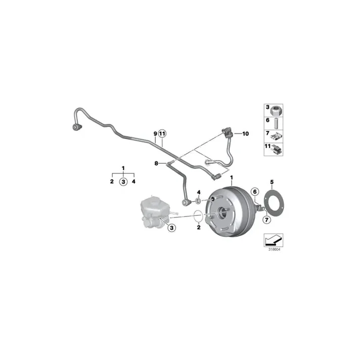 Genuine BMW 11667602057 F30 F33 F31 Vacuum Pipe (Inc. 330d, 430d & 335dX)