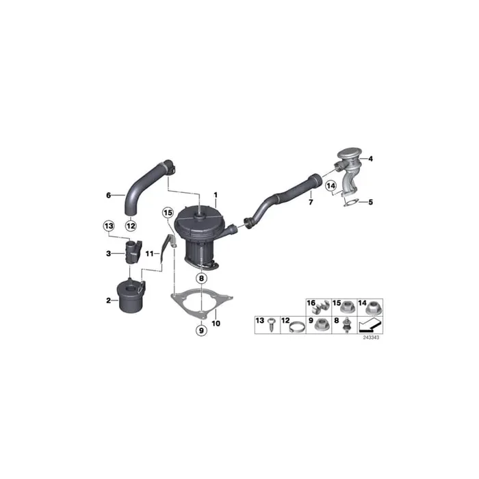 Genuine BMW 11727577716 E90 E84 Suction Hose (Inc. 320i & X1 18i)