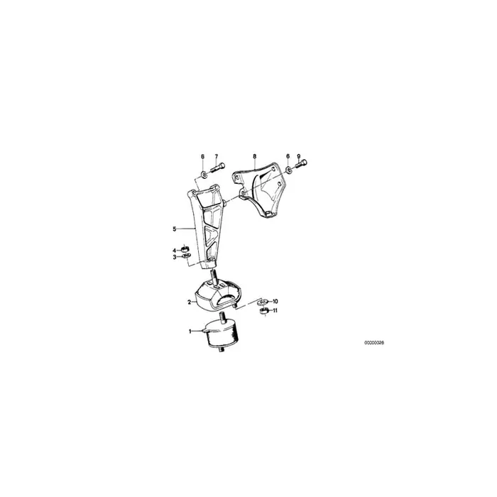 Genuine BMW 11811126930 E23 Rubber Mounting Left (Inc. 745i)