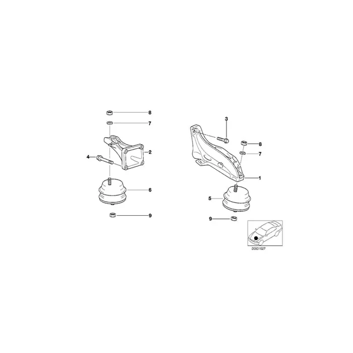 Genuine BMW 11811139821 E36 Supporting Bracket Left (Inc. 325td & 325tds)