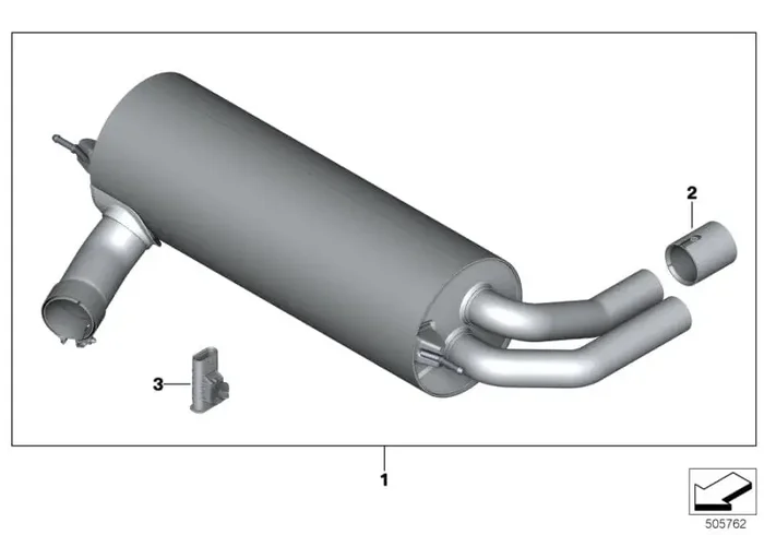 Genuine BMW 18302410797 F30 F36 F31 M Performance Muffler (Inc. 430iX, 330iX & 330i)