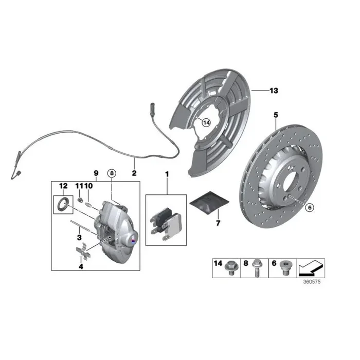Genuine BMW 34209502905 M2 Repair Kit, Brake Pads Asbestos-Free
