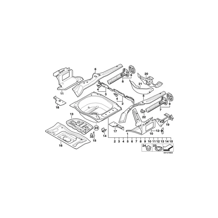 Genuine BMW 41127135444 E64 Mount, Tension Strut (Inc. 645Ci)