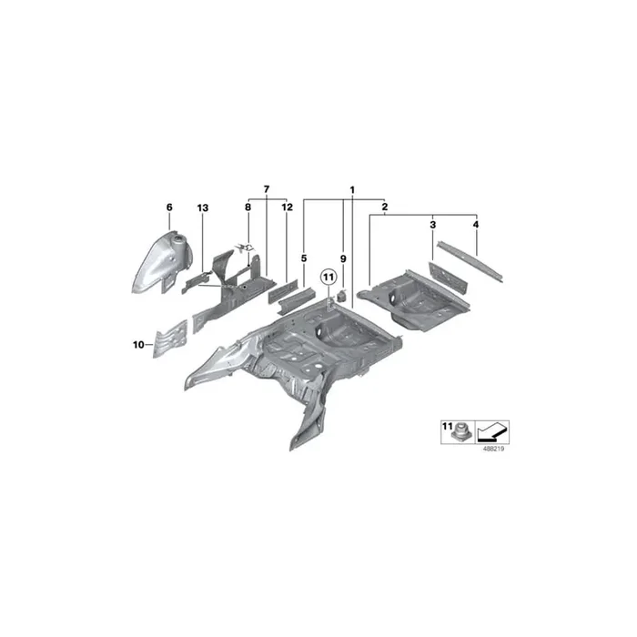 Genuine BMW 41127259522 F10 F10 End Piece For Cargo Area Floor (Inc. 520i)