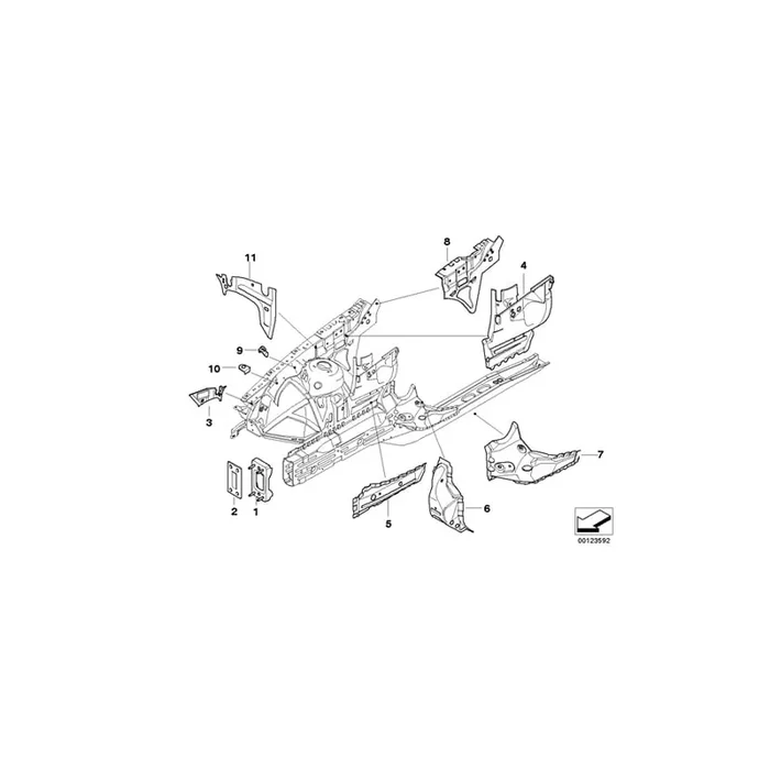 Genuine BMW 41133403494 E83 Cover Panel, Engine Compartment, Right (Inc. X3 2.5si)