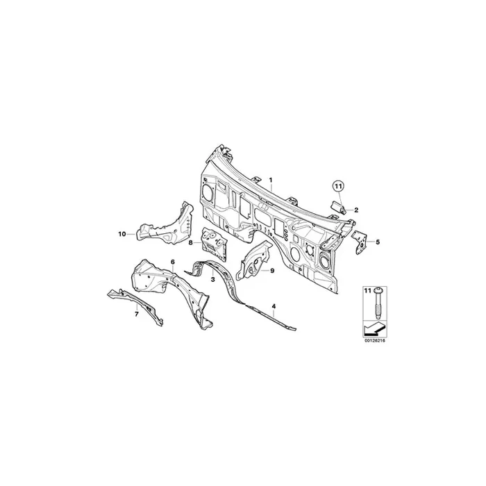 Genuine BMW 41137111090 E61 E64 E63 Mount, Wiper System (Inc. 645Ci)