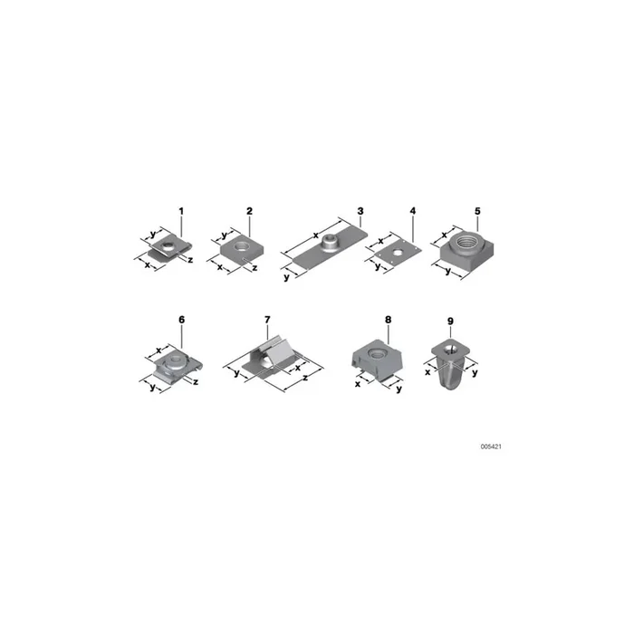 Genuine BMW 64121388599 E39 E34 E36 Nut Holder M6 (Inc. 524td, M5 & Z3 1.9)