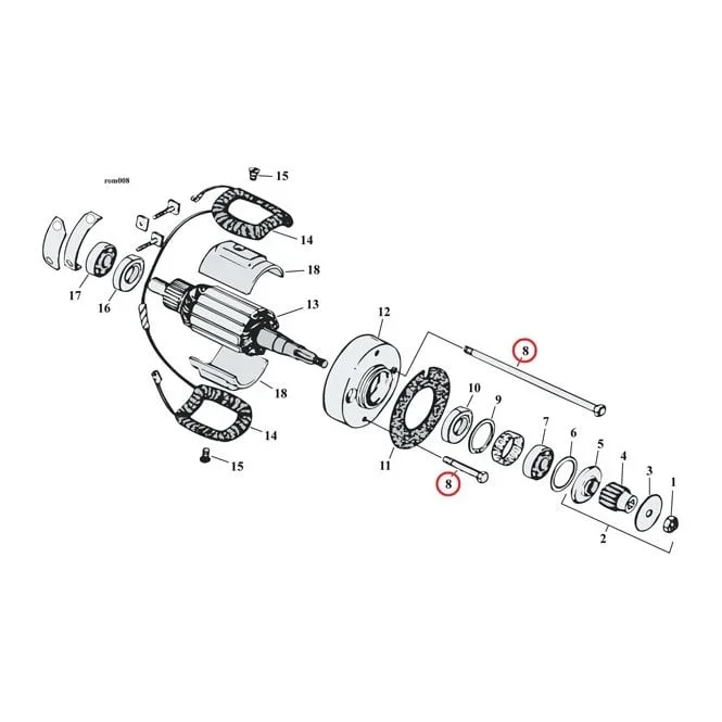 GW generator mount kit. Chrome. Acorn 58-69 FL