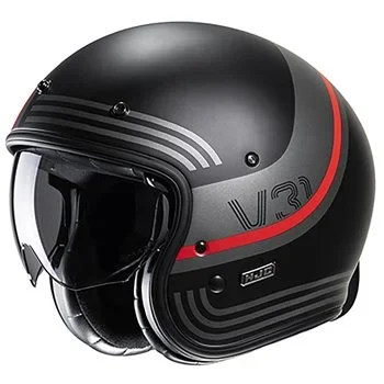 HJC V31 Byron Open Face Helmet (Matt Black|Red)