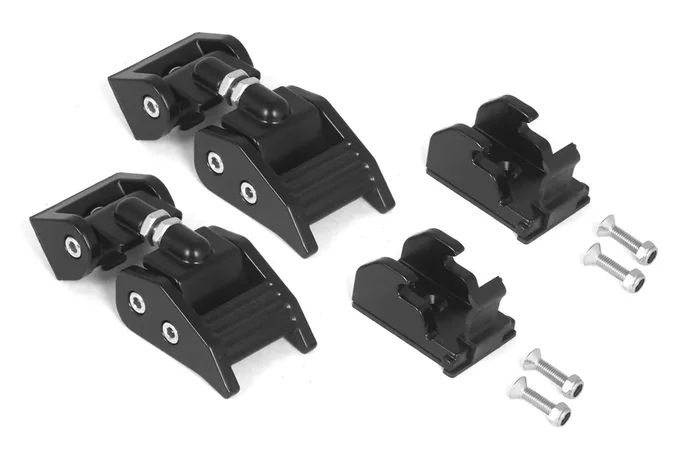 Hood Catch Kit, Black Aluminum 97-06 Jeep Wrangler TJ