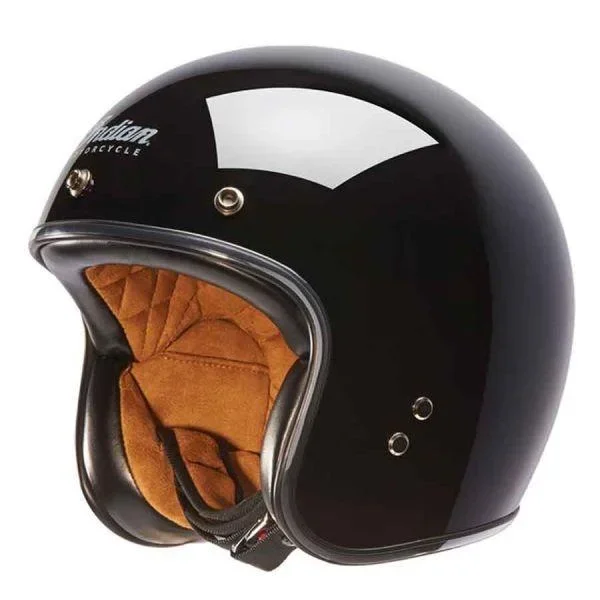 Indian Retro Open Face Helmet Gloss Black – Open Face Helmets
