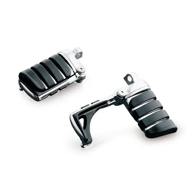 Kuryakyn Switchblade foot pegs. Chrome All H-D traditional male mount (Excl. rider/passenger on: 18-23 Softail; 20-21 Livewire. Excl. rider location on: 15-20 XG; 10-22 XL1200X/XS; 11-20 XL1200C; 12-16 XL1200V)