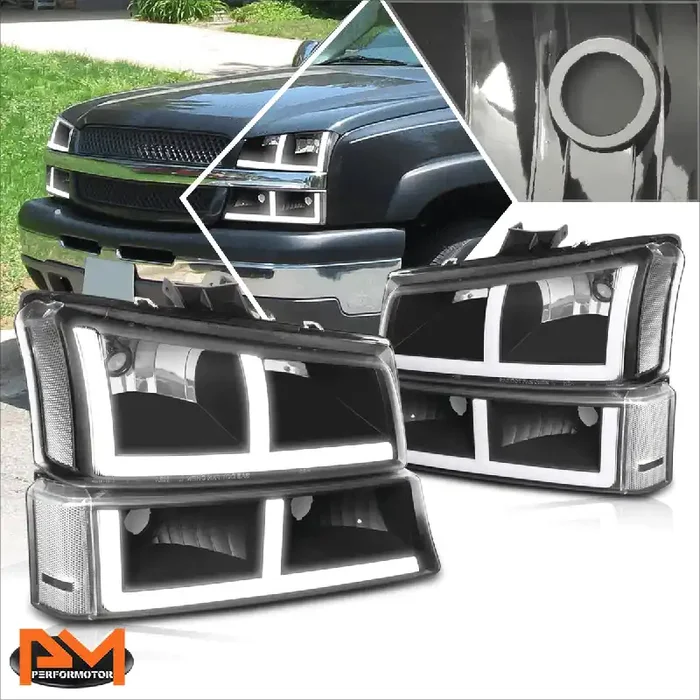 LED DRL Headlights 03-06 Chevy Silverado Avalanche 1500 2500 3500/ HD