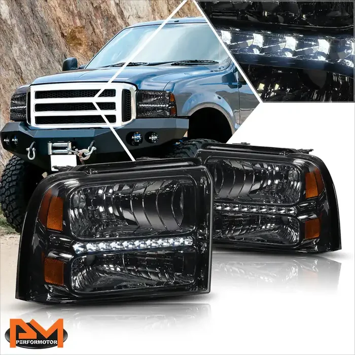 LED DRL Headlights 05-07 Ford F-250 F-350 F-450 F-550 Super Duty